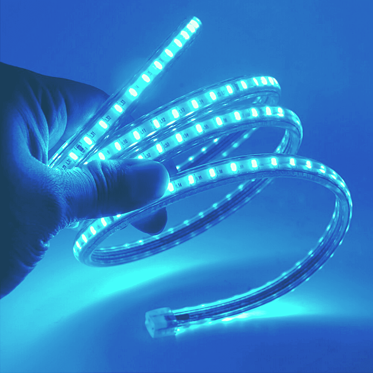 Cinta Led Azul Hielo 2835 120led 10mm Ip65 Corte Cada 20cm 220v Interior Exterior - Imagen 2