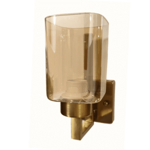 Lampara Aplique Porta Ampolleta E27 Modelo Lionrock Ambar Simple Dorado