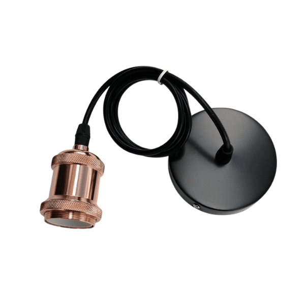 Soquete Vintage Rosa Gold Porta Ampolleta E27 Modelo Varena