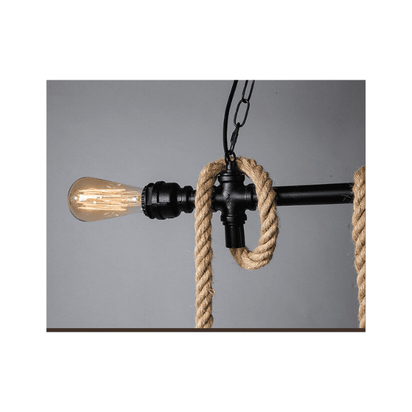 Lampara De Techo Porta Ampolleta E27 X3 Modelo Yute Vashti - Imagen 5