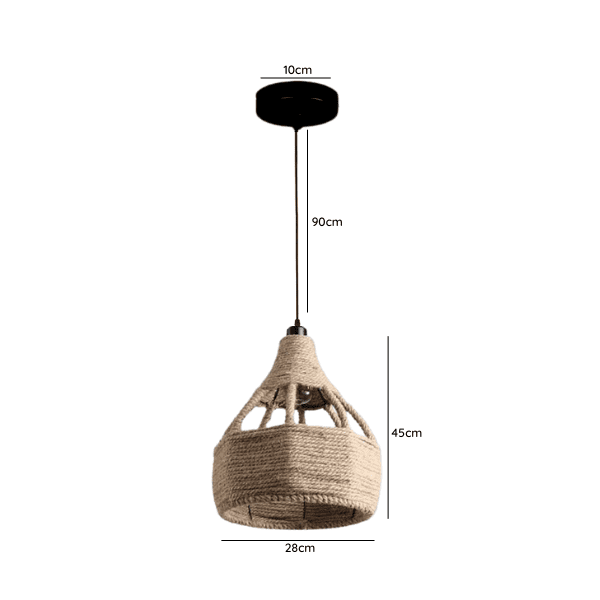 Lampara De Techo Porta Ampolleta E27 Modelo Yute Gota Und - Imagen 2
