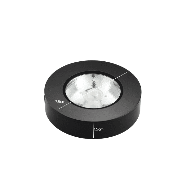 Panel Led Sobrepuesto Redondoondo Negro 5w Frio 6000k Modelo Olaf - Imagen 2