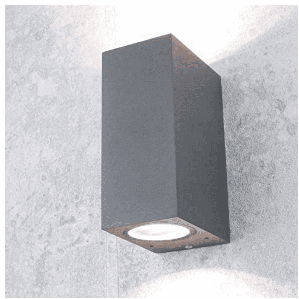 Aplique Led Exterior Gris Modelo Kapelle Cuadrado Ip54 Doble Porta Ampolleta Gu10 - Imagen 2