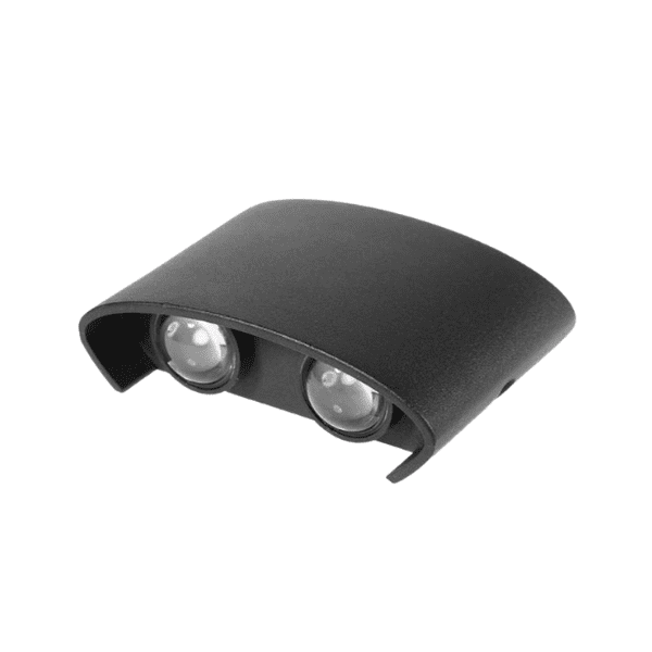 Aplique Doble Led Exterior Ip54 Negro 3x3w Calido 3000k Modelo Bellatrix