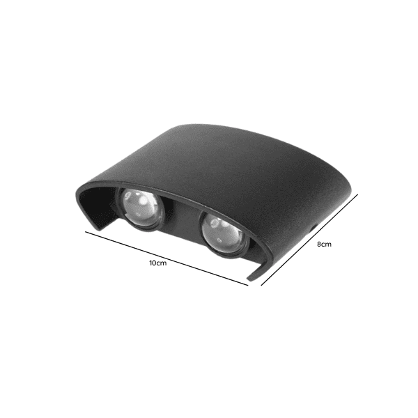 Aplique Doble Led Exterior Ip54 Negro 3x3w Calido 3000k Modelo Bellatrix - Imagen 2