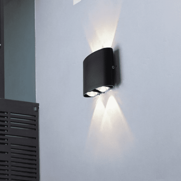 Aplique Doble Led Exterior Ip54 Negro 3x3w Calido 3000k Modelo Bellatrix - Imagen 4