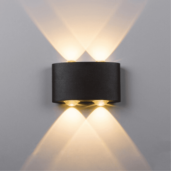 Aplique Doble Led Exterior Ip54 Negro 3x3w Calido 3000k Modelo Bellatrix - Imagen 5