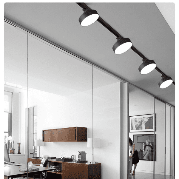 Porta Panel Led Redondoondo Negro 24w Neutro 4000k A Riel Modelo Qutu - Imagen 8