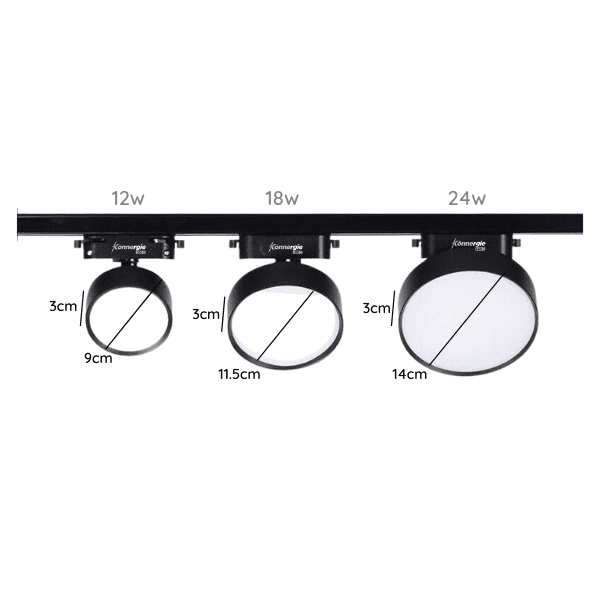 Porta Panel Led Redondoondo Negro 18w Neutro 4000k A Riel Modelo Qutu - Imagen 3