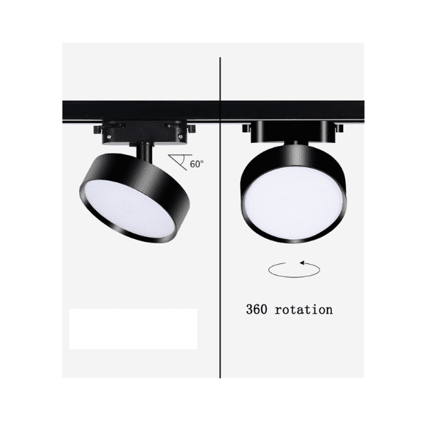 Porta Panel Led Redondoondo Negro 12w Neutro 4000k A Riel Modelo Qutu - Imagen 3