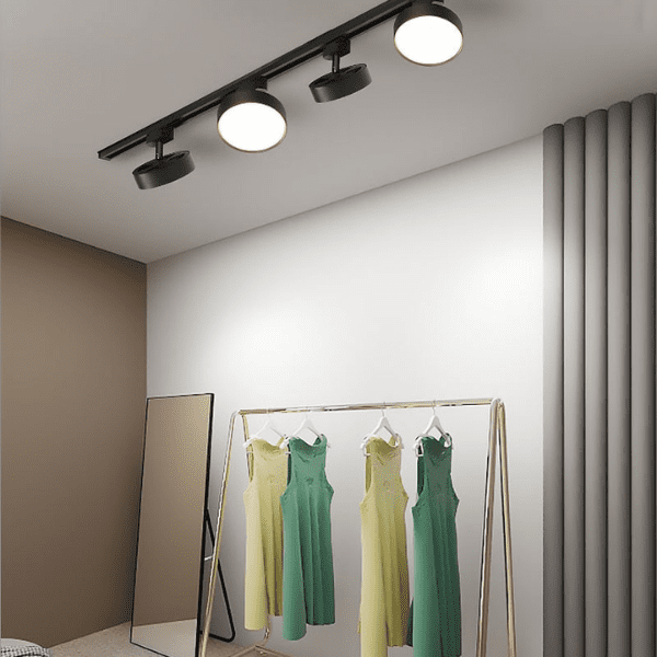 Porta Panel Led Redondoondo Negro 18w Neutro 4000k A Riel Modelo Qutu - Imagen 7