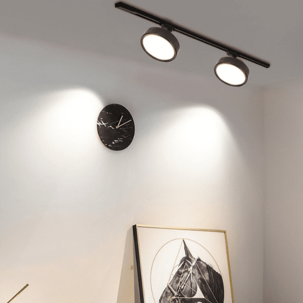 Porta Panel Led Redondoondo Negro 12w Neutro 4000k A Riel Modelo Qutu - Imagen 5