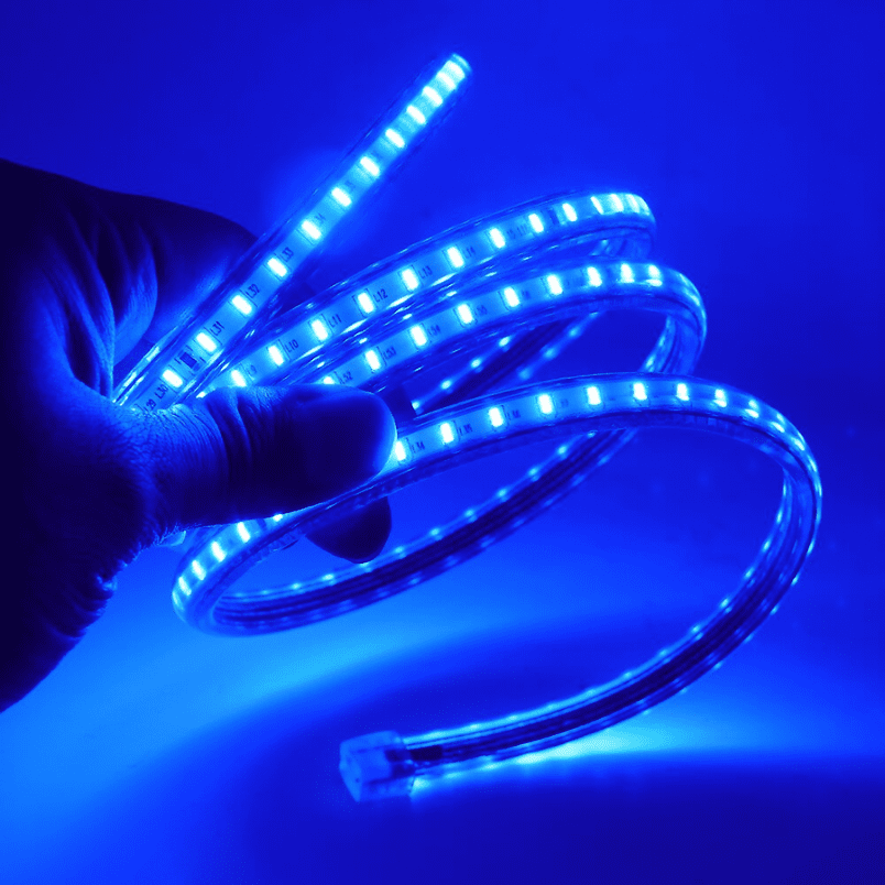 Cinta Led Azul 2835 120led 10mm Ip65 Corte Cada 20cm 220v Interior Exterior - Imagen 2
