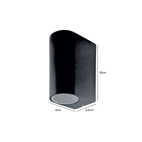 Aplique Led Exterior Gris Modelo Kapelle Redondoondo Ip54 Doble Porta Gu10 - Imagen 2