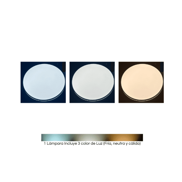 Lampara Redonda. 36w 300mm Urvi Mdf Clara 3000-4000-6000k C/Control - Imagen 6