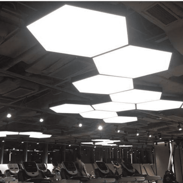 Lampara Led Moderna Colgante 48w 600mm Negra 6000k Modelo Hexagono Cerrado Sudeep - Imagen 5