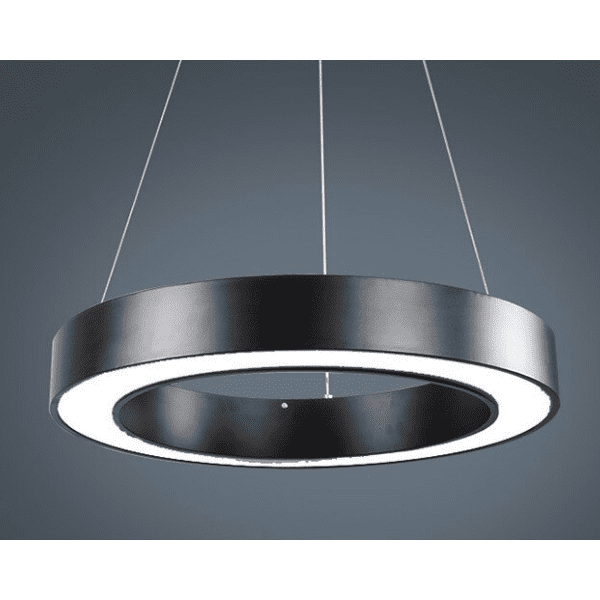 Lampara Led Moderna Colgante 36w 600mm Negra 6000k Modelo Redondoonda Abierta Svetla - Imagen 5