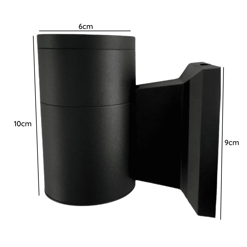 Aplique Led Exterior Negro Modelo Kapelle Cilindro Ip54 Simple Porta Gu10 - Imagen 3
