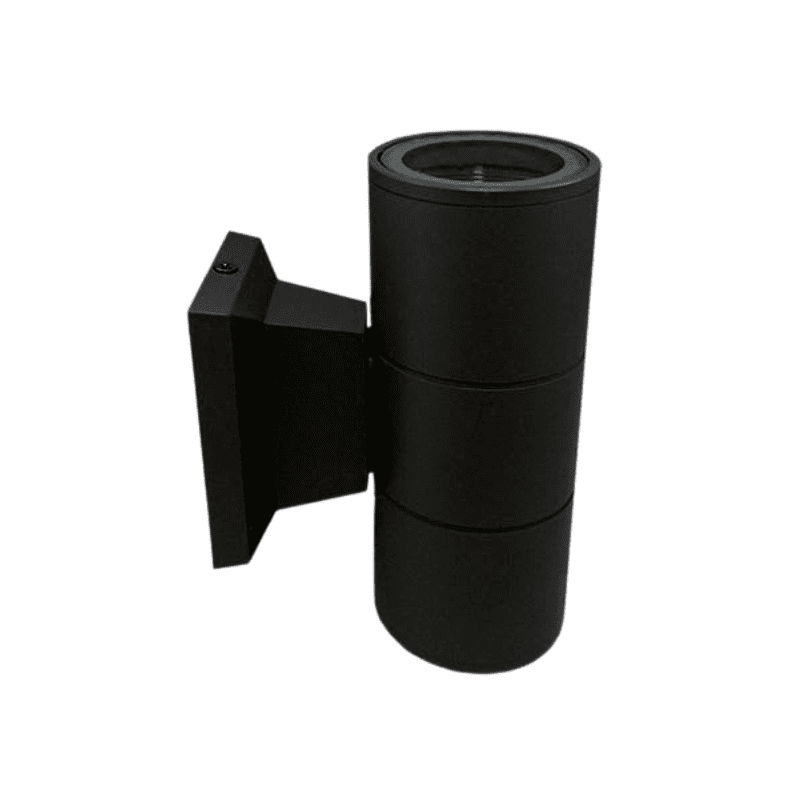 Aplique Led Exterior Negro Modelo Kapelle Cilindro Ip54 Doble Porta Gu10 - Imagen 2