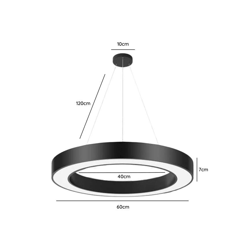 Lampara Led 42w Colgante 6000k Modelo Brihaspati Redondoonda Abierta - Imagen 2