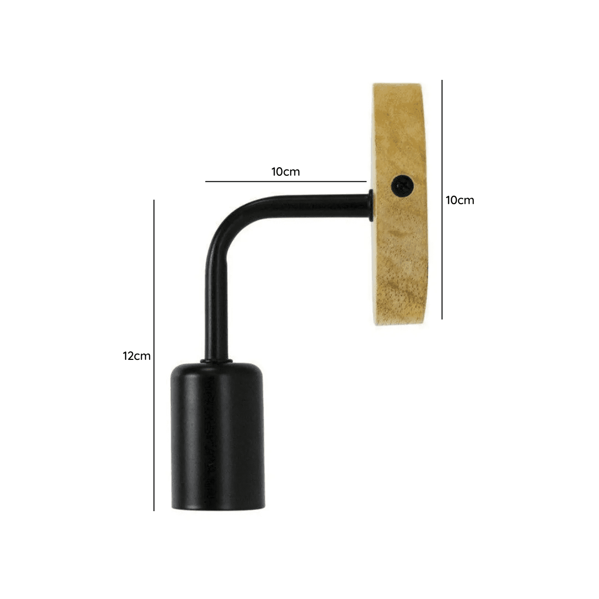 Aplique Negro Madera Porta Ampolleta E27 Modelo Ascella - Imagen 2