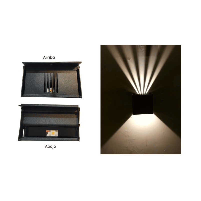 Aplique Led Doble 2x4w 3000k Negro Modelo Eos Ii - Imagen 4
