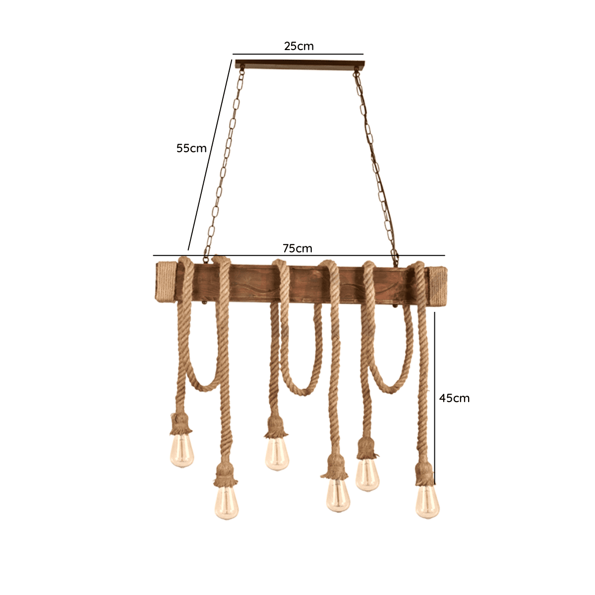 Lampara De Techo Porta Ampolleta De 6 Soquetes E27 Modelo Yute Aludra - Imagen 2