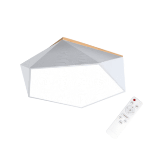 Lampara Led Moderna Pentagono Sobrepuesta C/Control 36+36w 400mm Blanco 3000k-4000k-6000k Modelo Ukdah