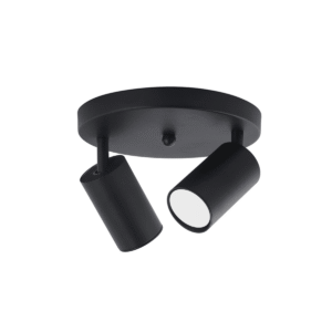 Foco Porta Gu10 Doble Base Redondoonda Negro Sobrepuesto Modelo Altair Ii