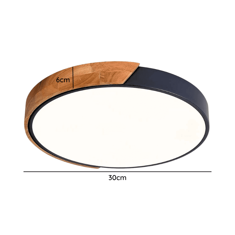 Lampara Led Moderna Redonda Sobrepuesta 24+24w 300mm Y Negro 3000k-4000k-6000k Modelo Diphda - Imagen 2