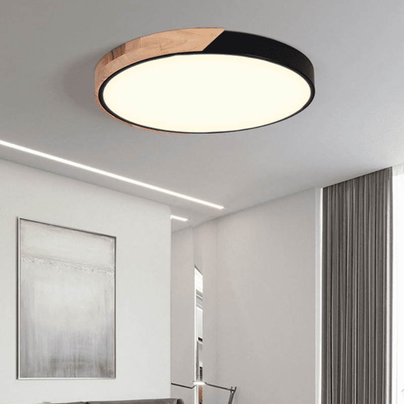 Lampara Led Moderna Con Control Redonda Sobrepuesta 36+36w 400mm Y Negro 3000k-4000k-6000k Modelo Diphda - Imagen 4