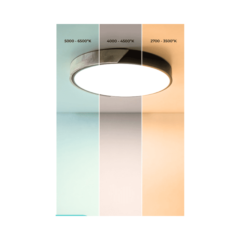 Lampara Led Moderna Redonda Sobrepuesta 24+24w 300mm Y Negro 3000k-4000k-6000k Modelo Diphda - Imagen 3