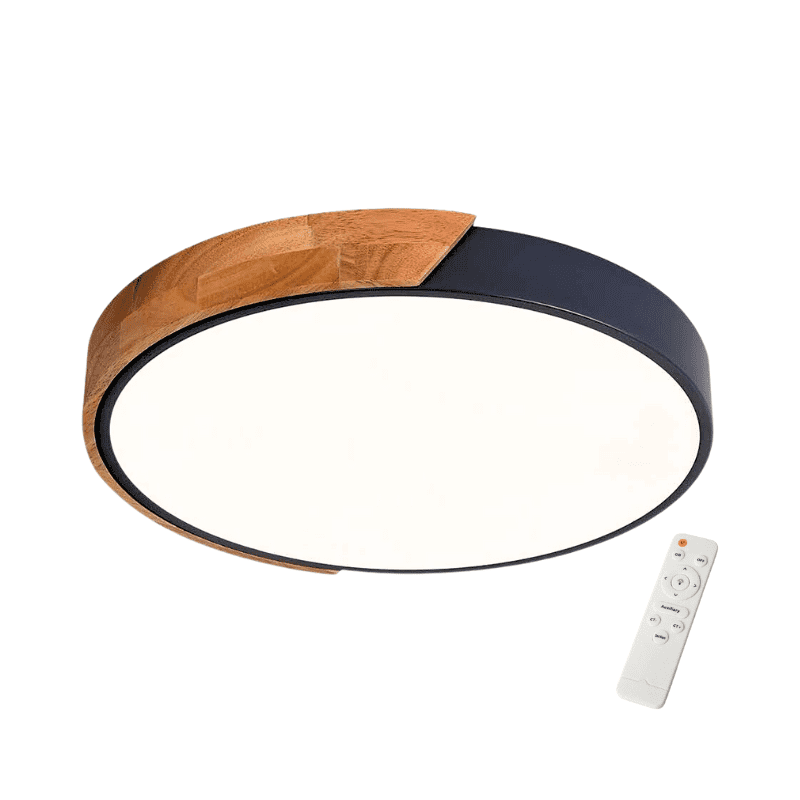 Lampara Led Moderna Redonda Sobrepuesta 24+24w 300mm Y Negro 3000k-4000k-6000k Modelo Diphda