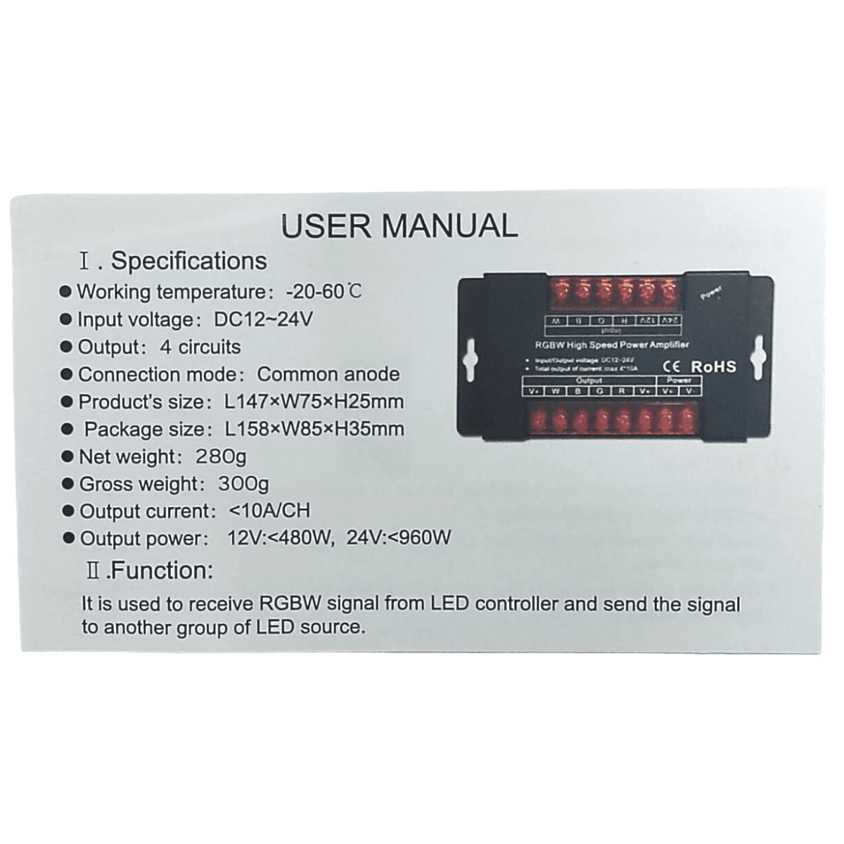 Amplificador Iron Shell 360w Rgb 10a 4 Salidas Acepta Pwm - Imagen 4