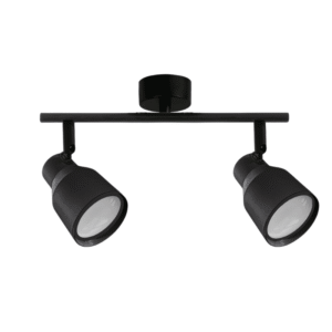 Foco Porta Gu10 Doble Negro Sobrepuesto Led Modelo HĆades