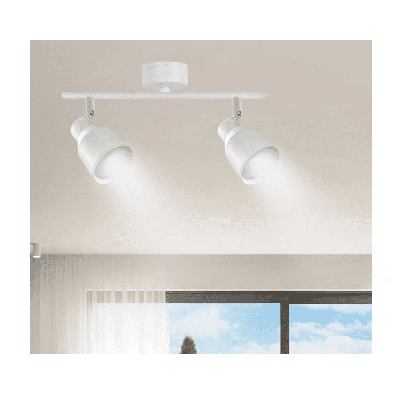 Foco Porta Gu10 Doble Blanco Sobrepuesto Led Modelo Híades - Imagen 3