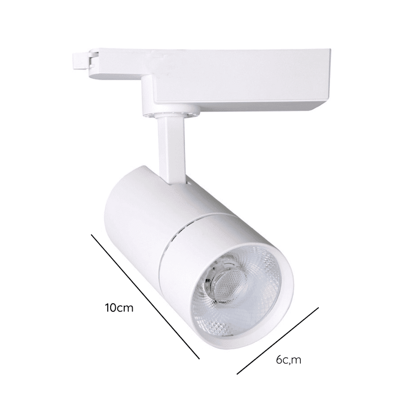 Foco Led A Riel Monofasico 10w 3000k Blanco Modelo Altair-Zeroflicker A - Imagen 2