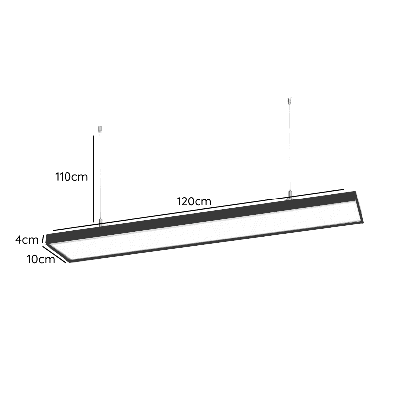 Lineal Negro Abs 1200x100x40 48w 3000k Algol - Imagen 2
