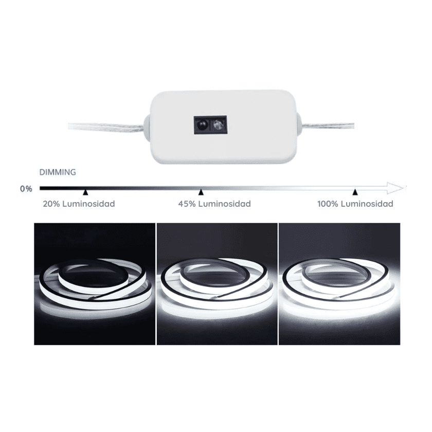 Cinta 5v Neon 2835 120led Ip54 10mm 9000k C/Adhesivo 5mt - Imagen 3