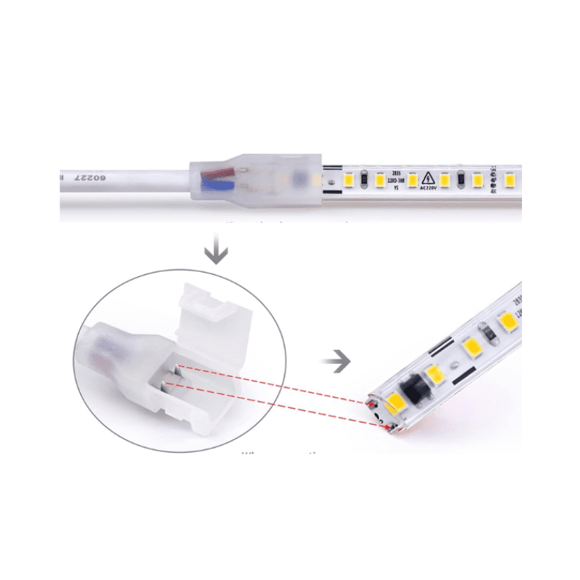 Cinta Led Blanca Calida 3000k 2835 120led 10mm Ip65 Corte Cada 20cm 220v Interior Exterior - Imagen 4