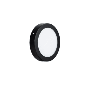 Panel Sobrepuesto Redondo Negro 6w Calido 3000k