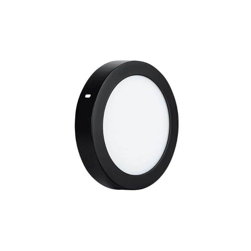 Panel Sobrepuesto Redondo Negro 12w Neutro 4000k
