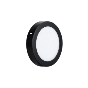 Panel Sobrepuesto Redondo Negro 12w Frio 6500k