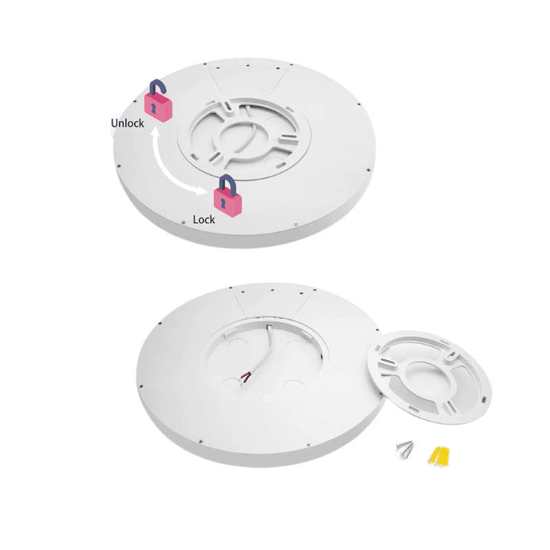 Panel Led Blanco Sob. Redondo. Slim 36w+36w 400mm 3000-4000-6500k - Imagen 5