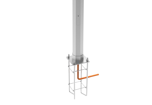 Poste octogonal cónico (facetado) 8 metros galvanizado - Imagen 2